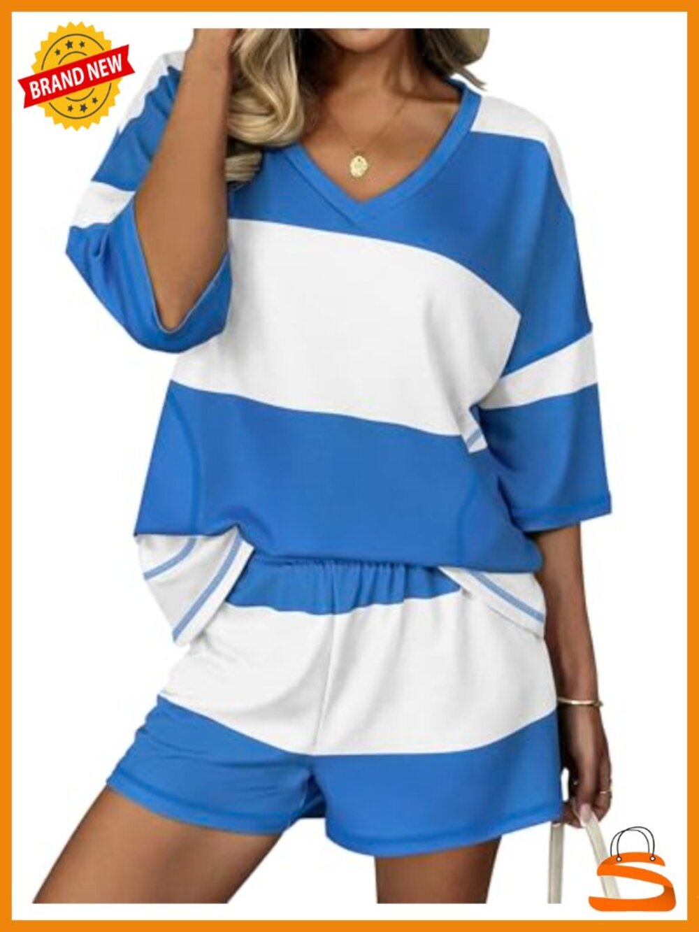 Oversized Striped Lounge Two Piece Set with Pockets